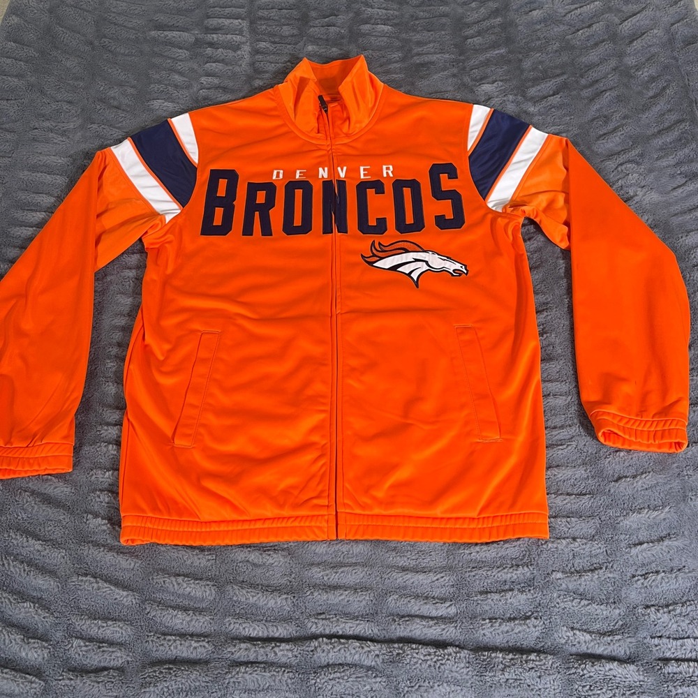 NFL Denver Broncos G-III Mens Orange Full Zip Track Jacket Size Medium AP794